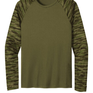 Sport-Tek Drift Camo Colorblock Long Sleeve Tee ST376LS